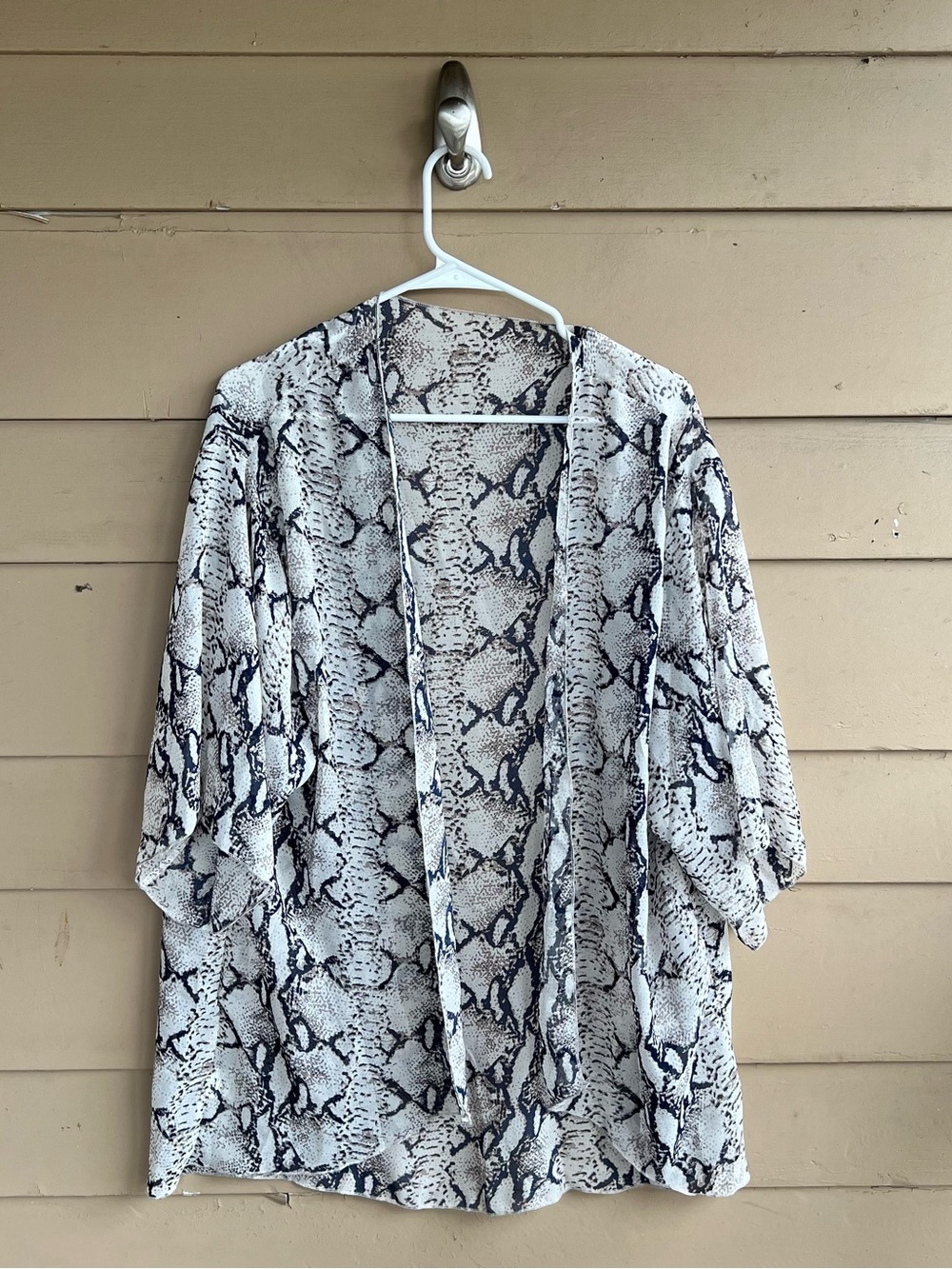 Snakeskin Print Sheer Kimono Size XL Summer Beach Vacation